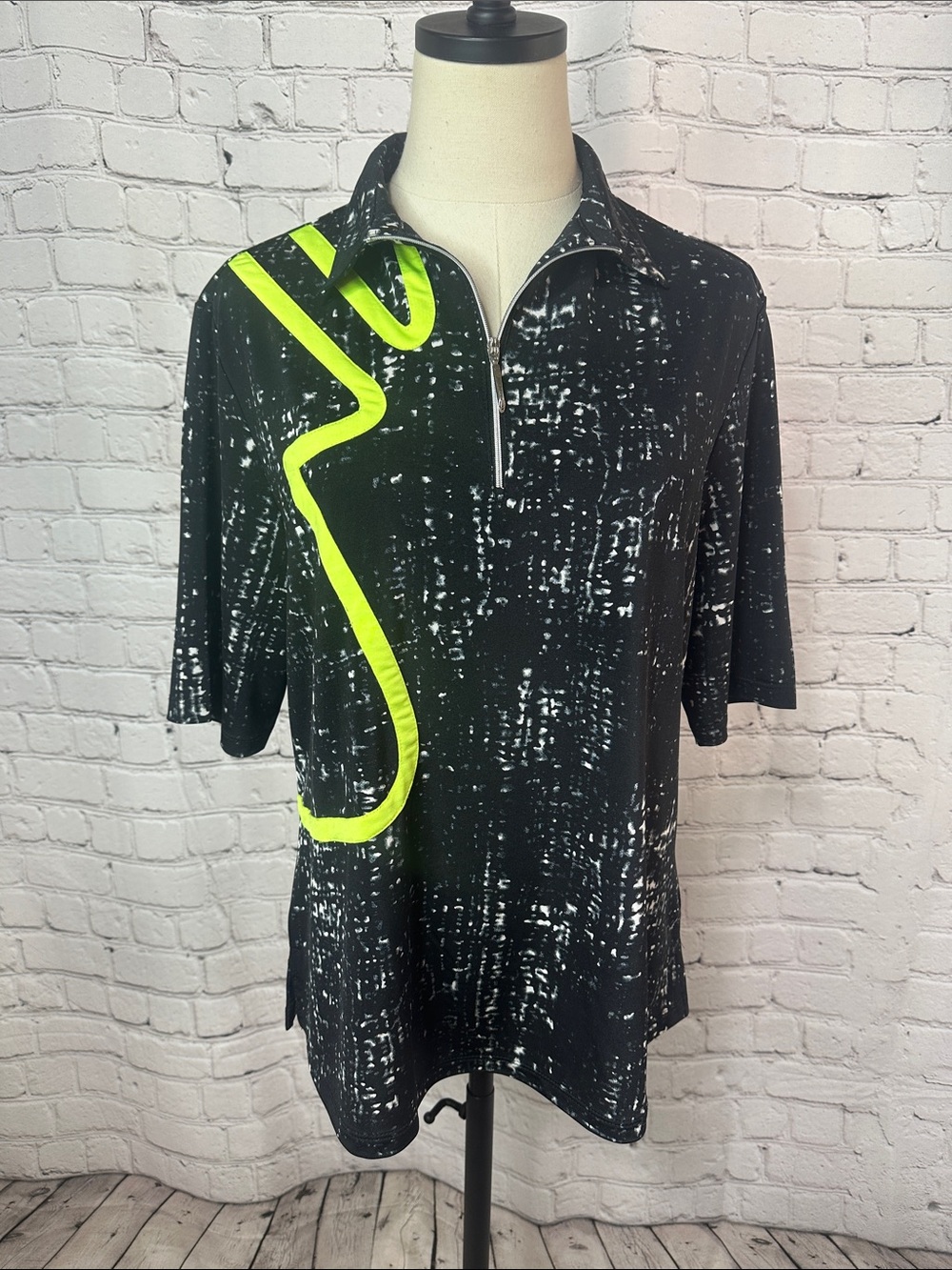 Jamie Sadock Bold Zipper Polo Golf Shirt Size Large L